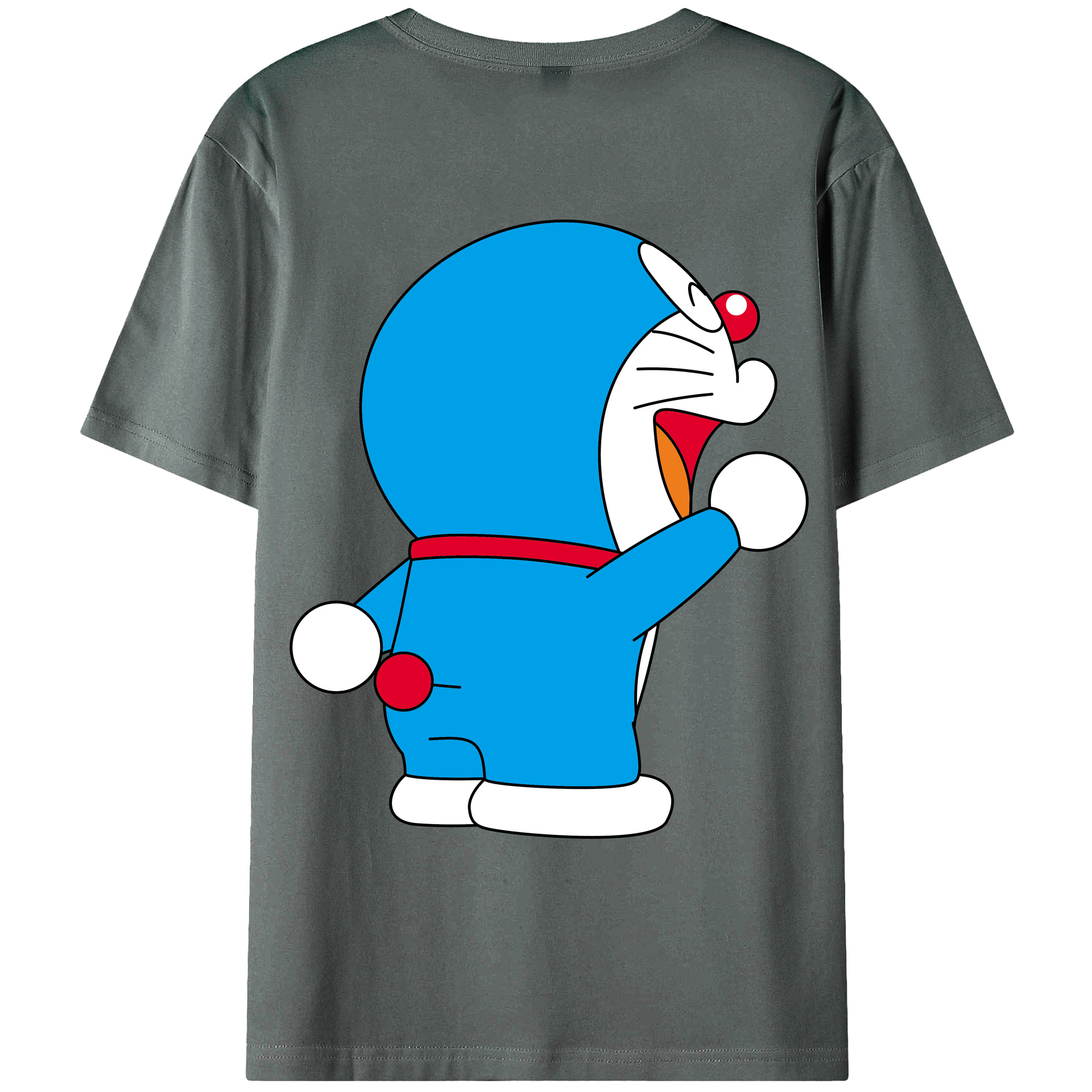 （画像用） ドラえもん Doraemon 綿100％ メンズ半袖Tシャツ（バックプリント） 通気性